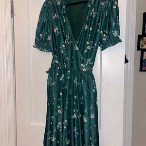 JessaKae Teal Floral Wrap Dress - Lorelei